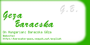 geza baracska business card